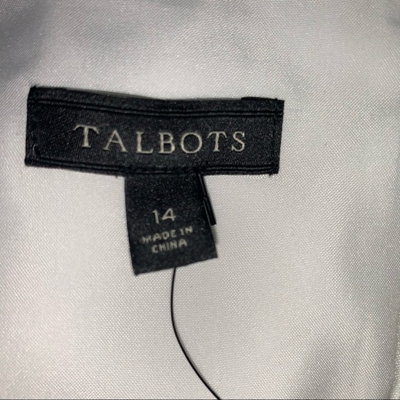 TALBOTS White 100% Cotton ruffle trim summer Dress size 14 NWT wedding guest - Picture 8 of 10